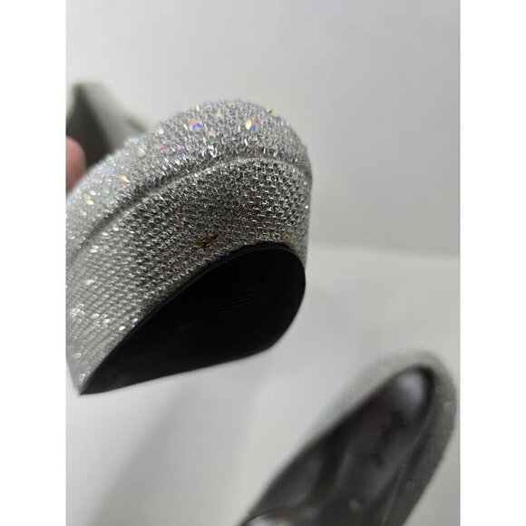 Iridescent Silver Glitter Sparkly Eras Kesha Stiletto Platform Pump size 7 - Picture 13 of 14